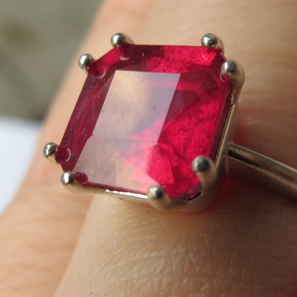 Magnificent Natural Raspberry Pink Ruby In Sterling Silver Ring, 4.65ct. - Picture 2 of 14
